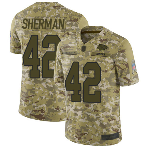 Men Kansas City Chiefs #42 Sherman Anthony Limited Camo 2018 Salute to Service Nike NFL Jersey->kansas city chiefs->NFL Jersey